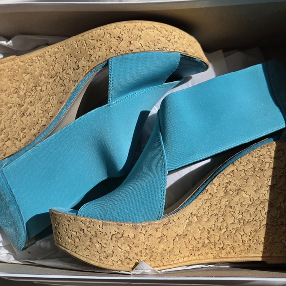 Women's Cork Wedge Sandals - Picture 2 of 5